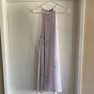 High neck mini swing dress in Lavender
